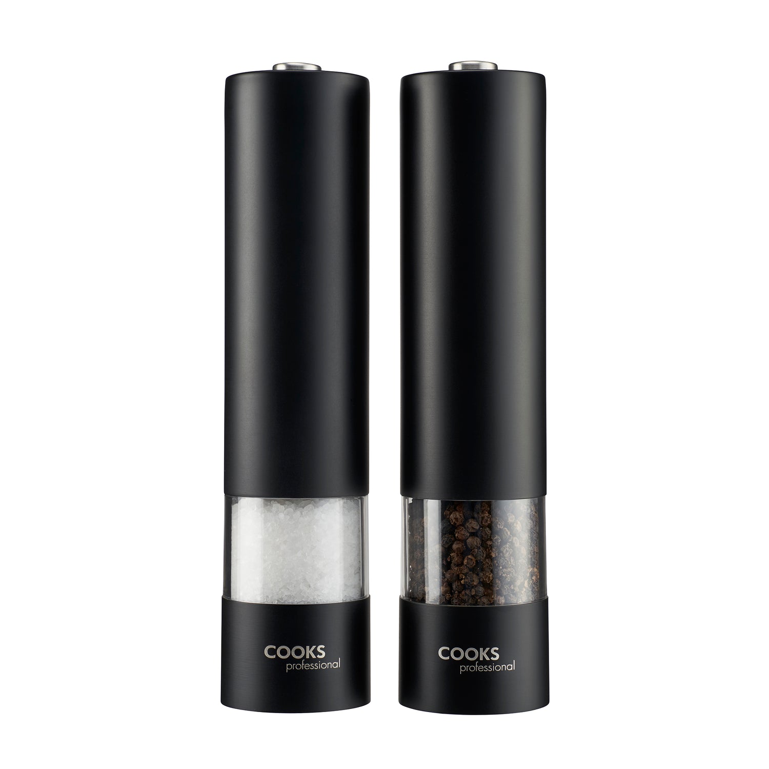 Cooks Professional Electric Salt and Pepper Mill Set | Black