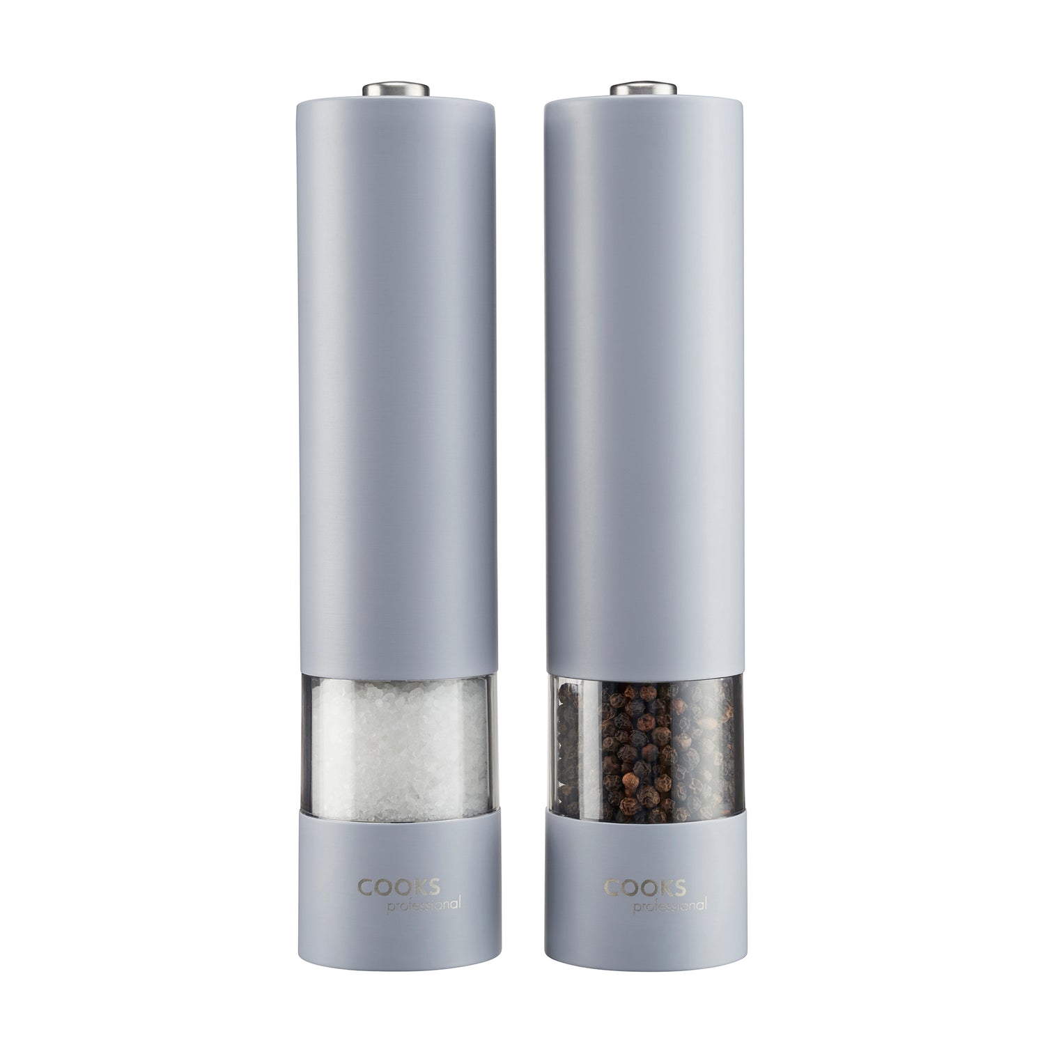Cooks Professional Electric Salt and Pepper Mill Set | Grey