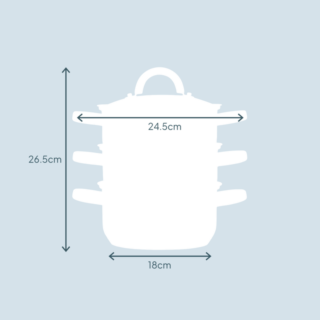 Cooks Professional 3 Tier Stainless Steel Steamer | 16cm