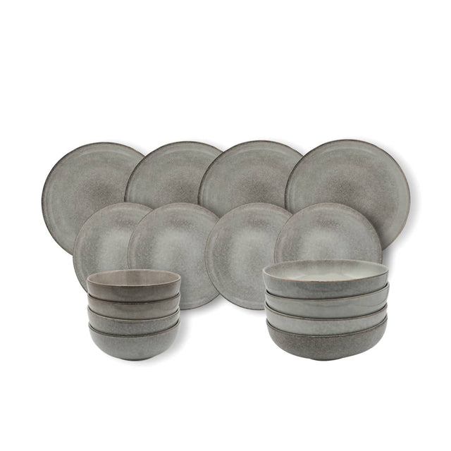 Cooks Professional 16 Piece Nordic Stoneware Dinner Set | Grey