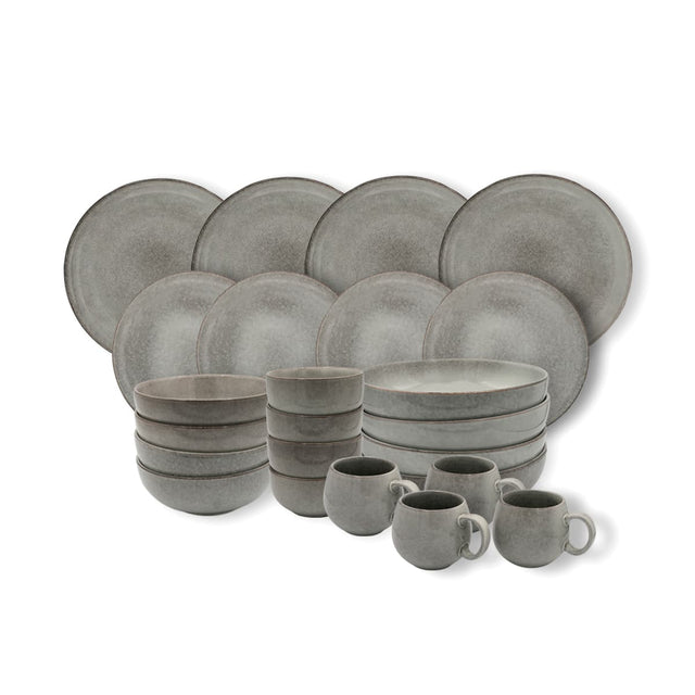Cooks Professional 24 Piece Nordic Stoneware Dinner Set | Grey