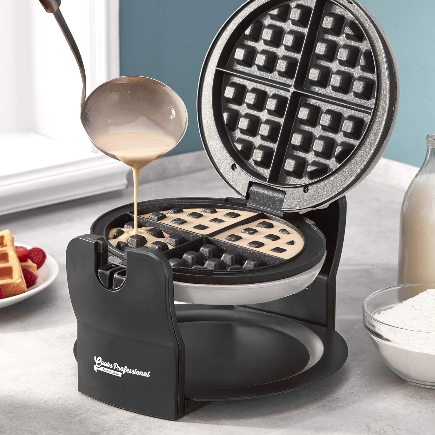 Cooks Professional Rotary Waffle Maker | Silver