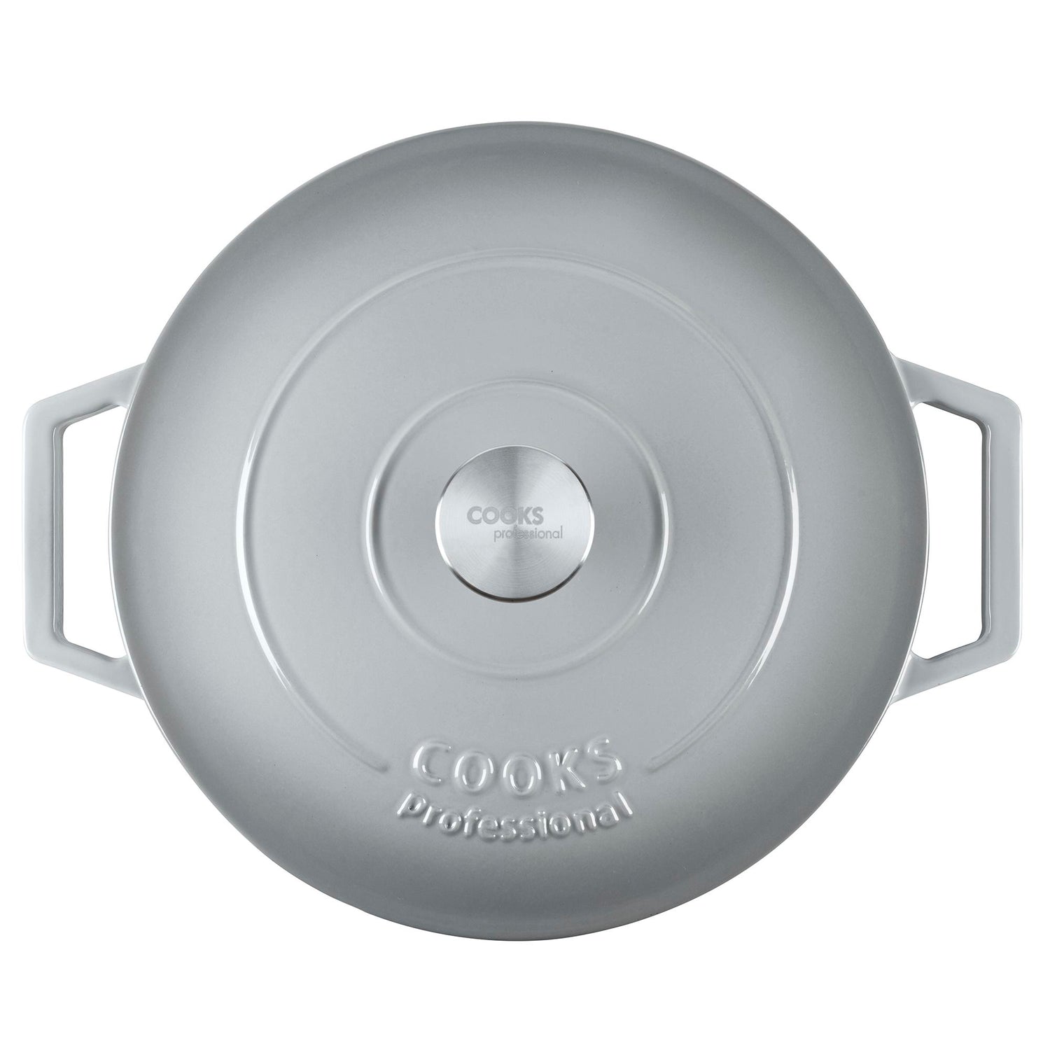 Cooks Professional 28cm Shallow Cast Iron Casserole | Graduated Grey