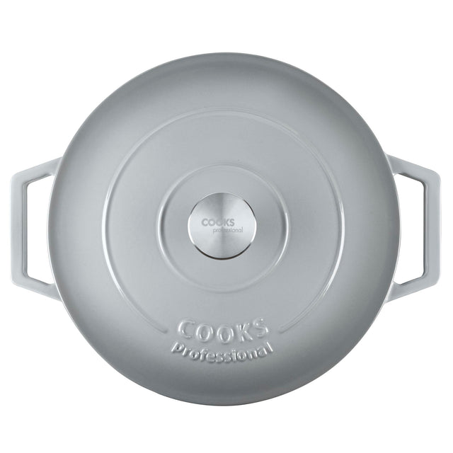 Cooks Professional 28cm Shallow Cast Iron Casserole | Graduated Grey