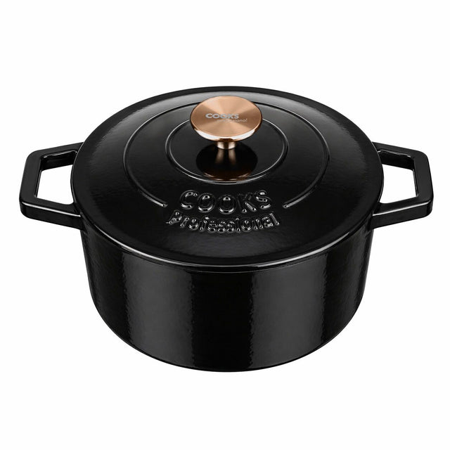 Cooks Professional 20cm Cast Iron Casserole | Black