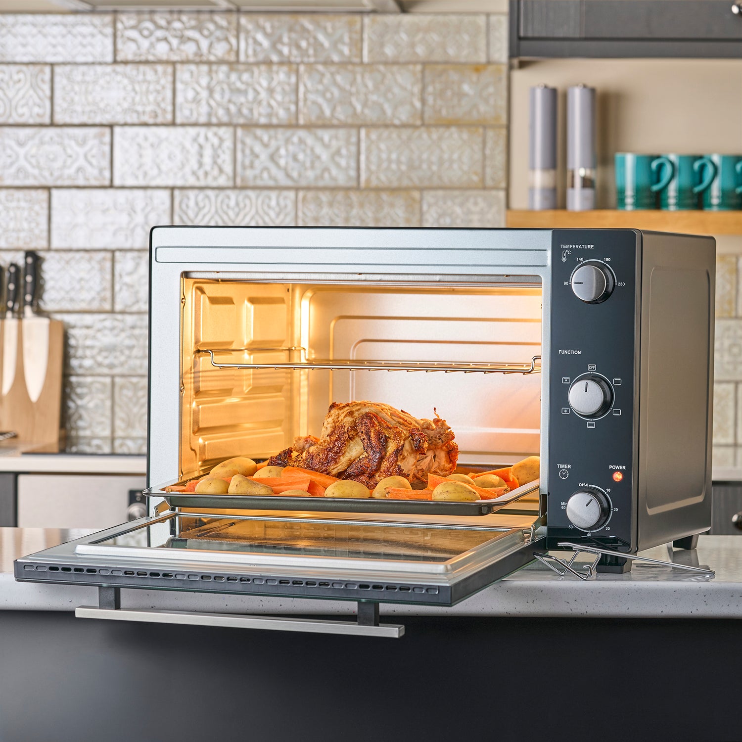 Cooks Professional 48L Mini Oven | Black / Silver