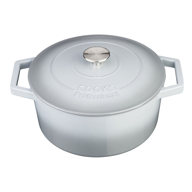 Cooks Professional 26cm Cast Iron Casserole | Grey