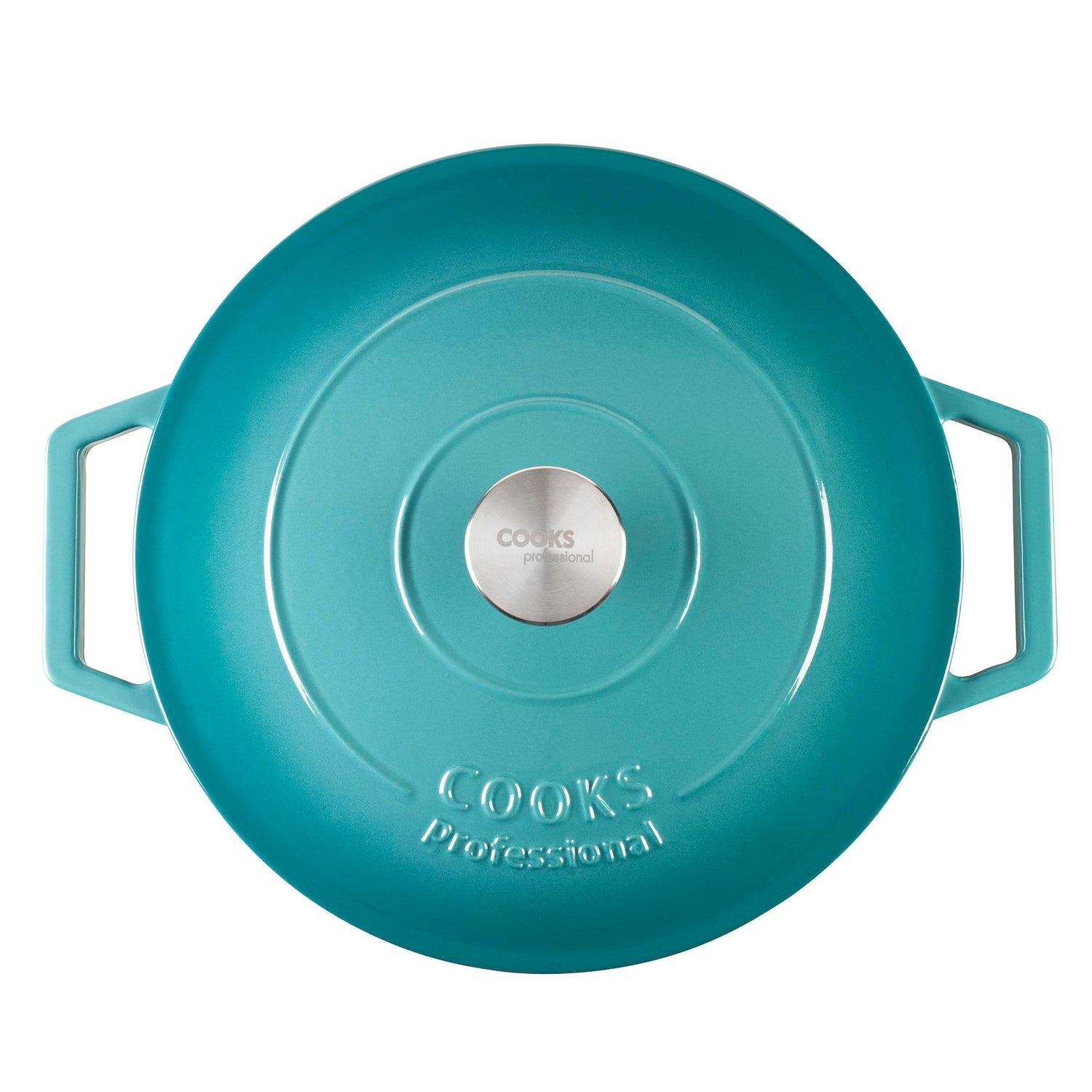 Cooks Professional 28cm Shallow Cast Iron Casserole | Graduated Teal