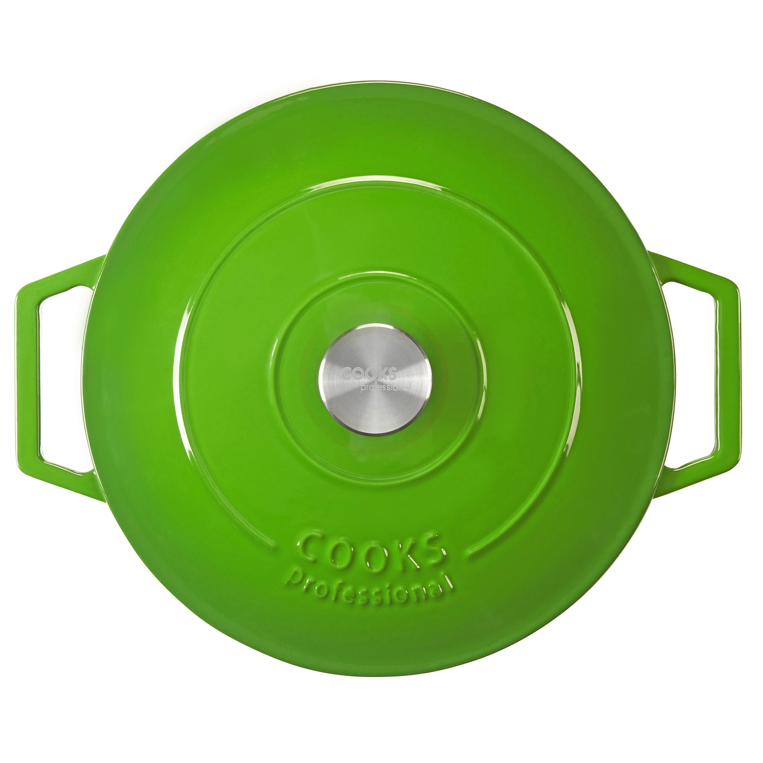 Cooks Professional 28cm Shallow Cast Iron Casserole | Graduated Green