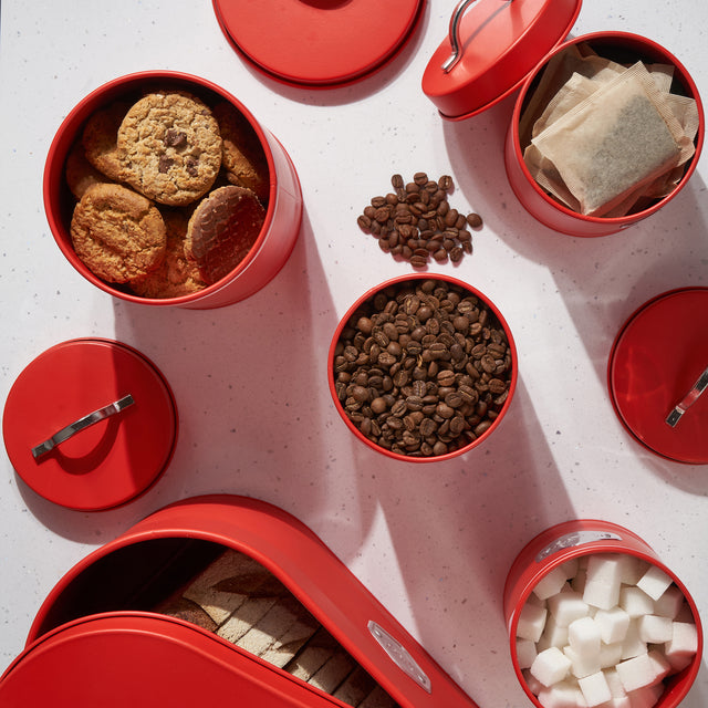 Cooks Professional 5 Piece Kitchen Storage Set | Red / Silver