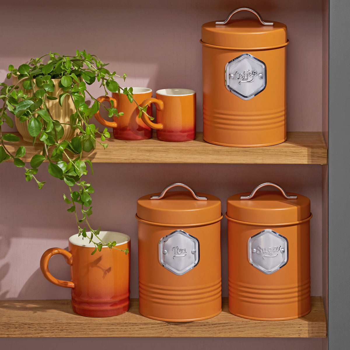 Bee Happy Designer Tea Coffee Sugar Storage Jars Cooks