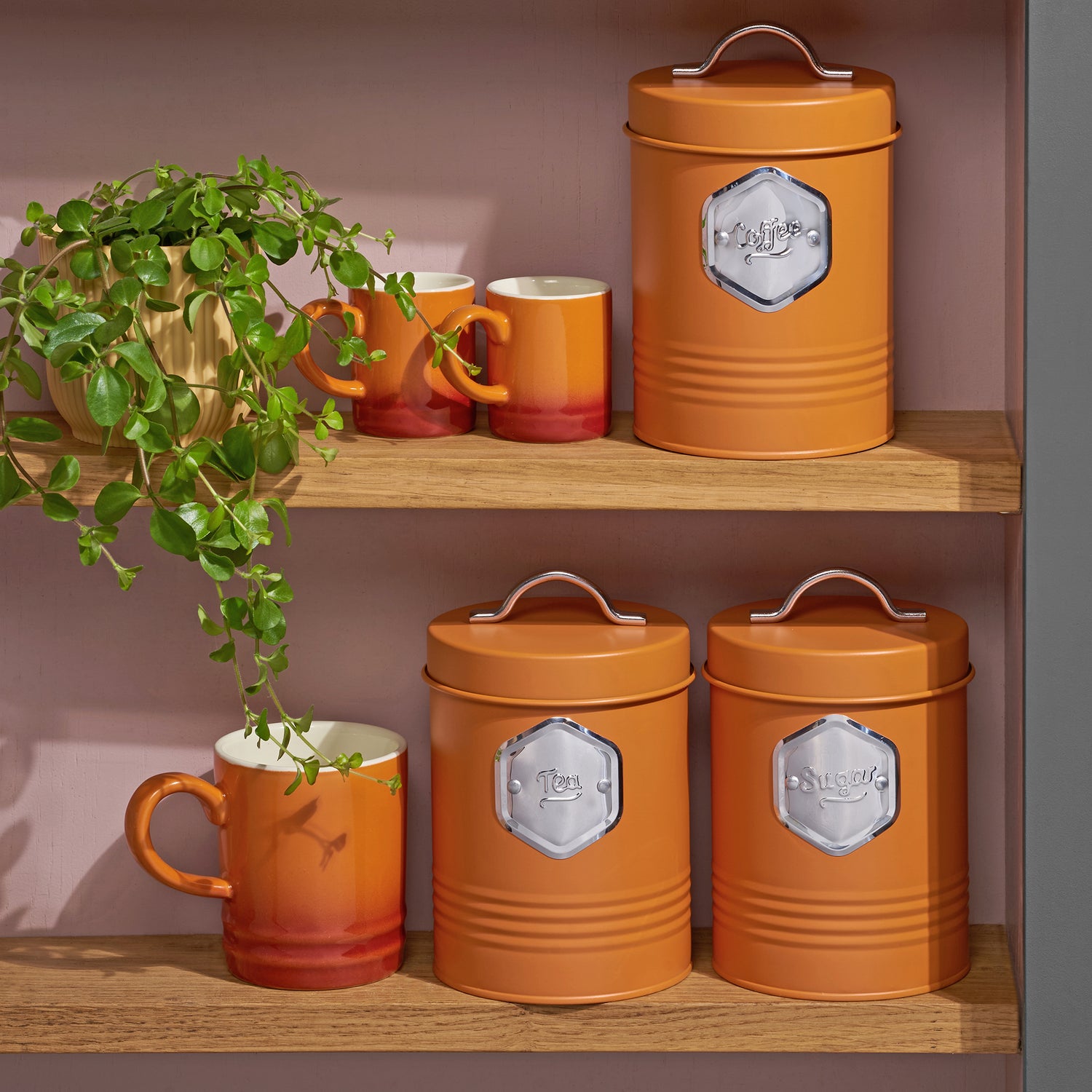 Cooks Professional 3 Piece Kitchen Storage Set | Orange / Silver