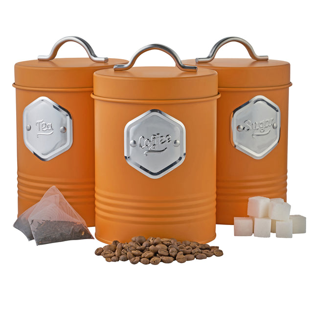 Cooks Professional 3 Piece Kitchen Storage Set | Orange / Silver