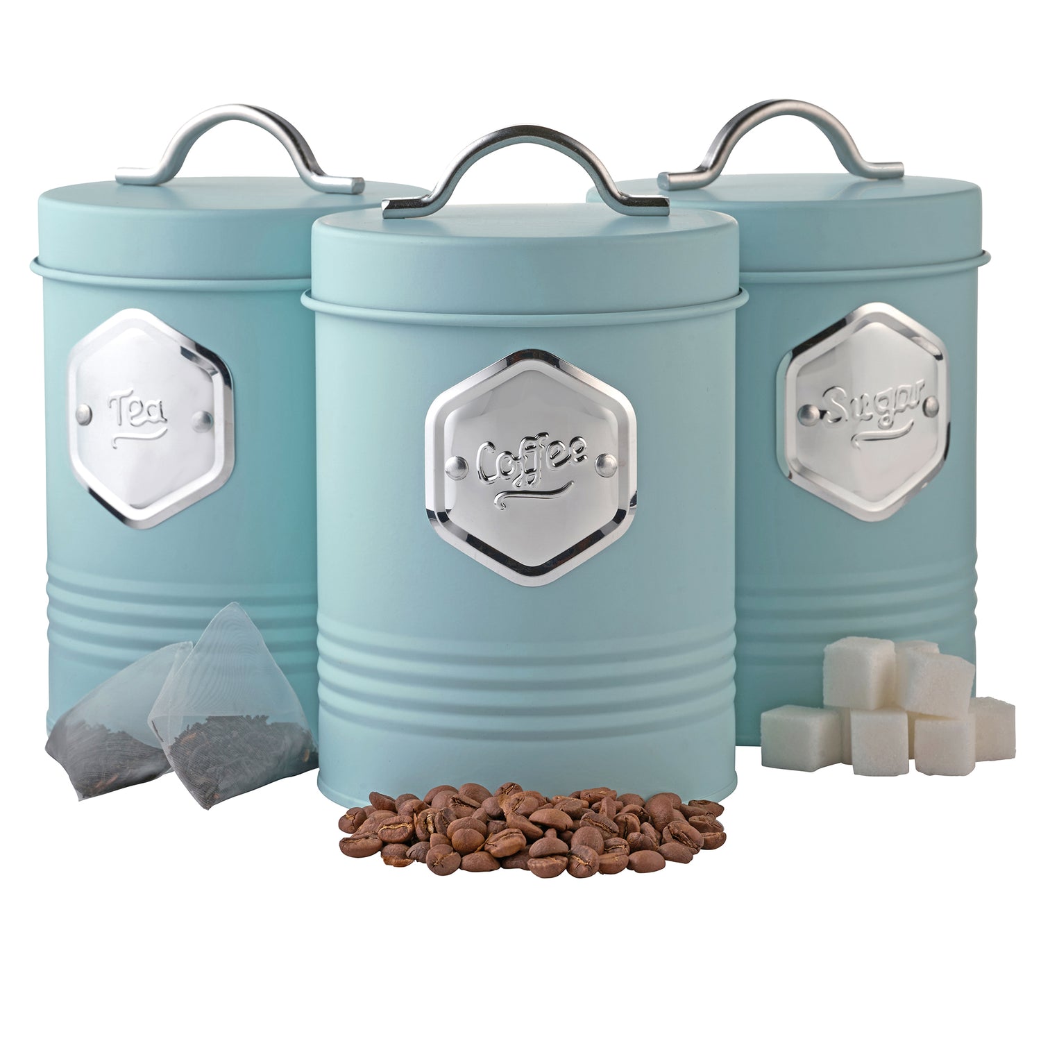 Cooks Professional 3 Piece Kitchen Storage Set | Blue / Silver