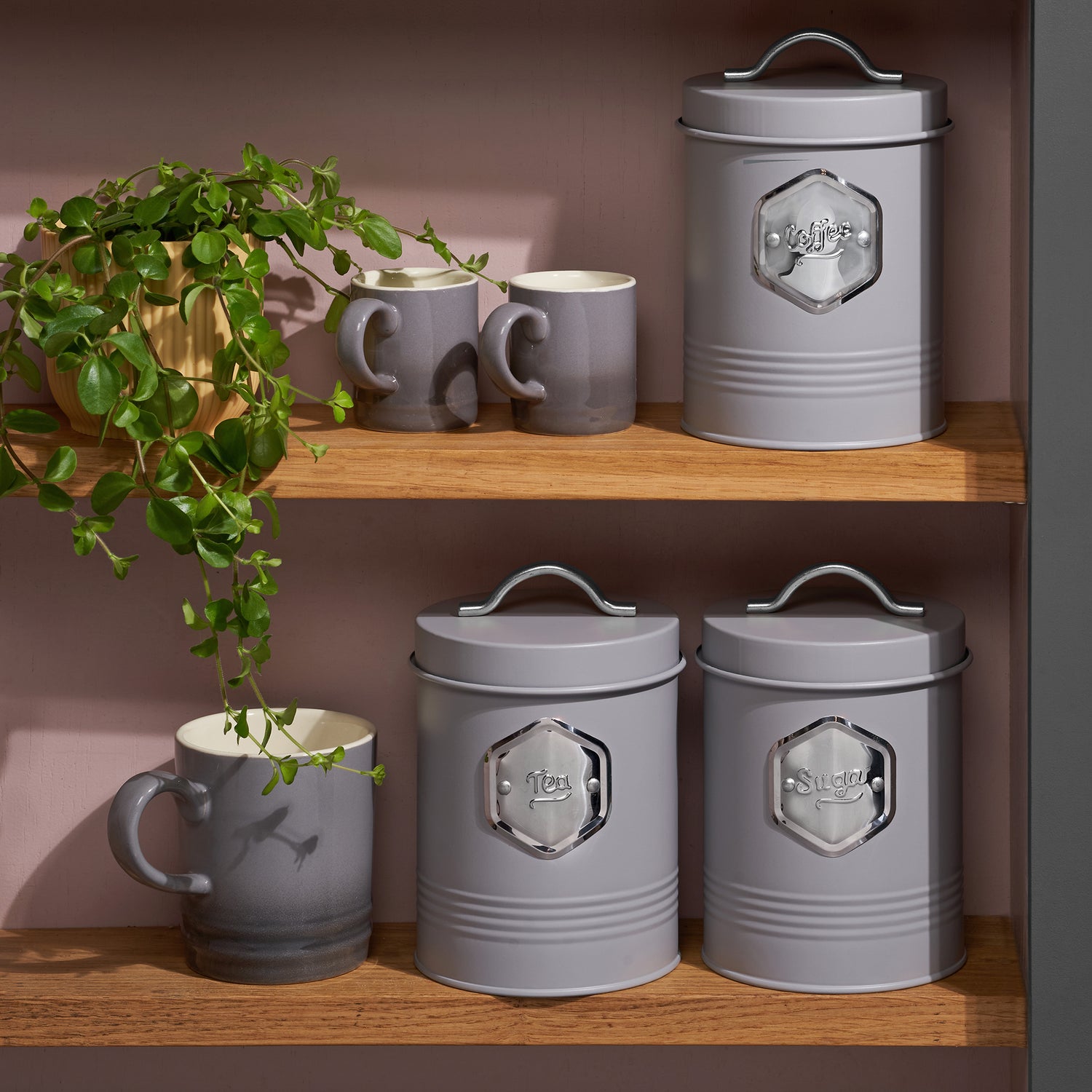 Cooks Professional 3 Piece Kitchen Storage Set | Grey / Silver
