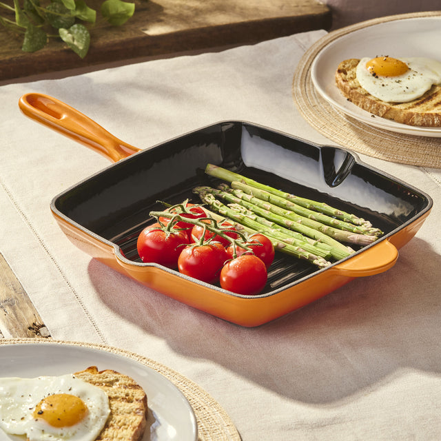 Cooks Professional Cast Iron Skillet Pan | Orange
