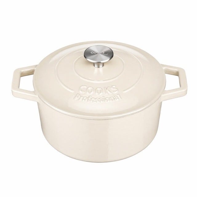 Cooks Professional 20cm Cast Iron Casserole | Ivory