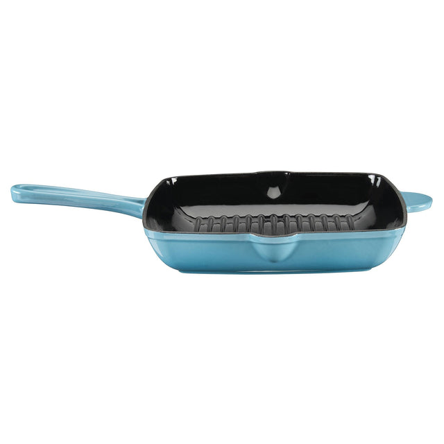 Cook Professional Cast Iron Frying Pan & Skillet 2 Piece Set | Teal