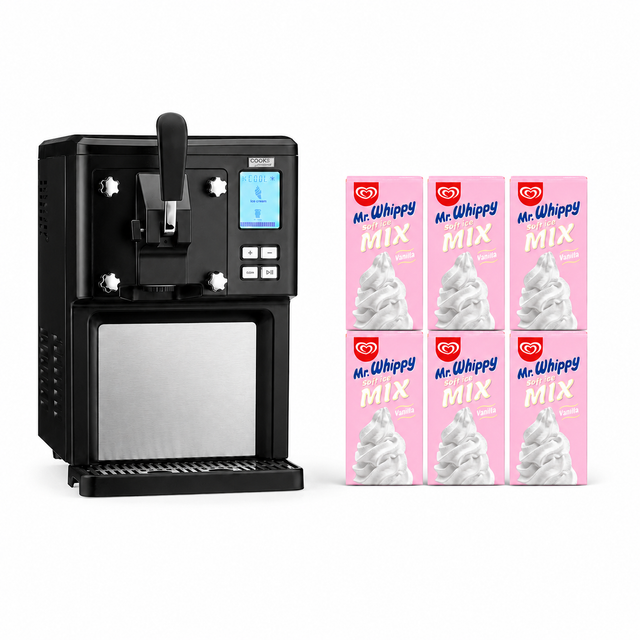 Cooks Professional Soft Serve Ice Cream Maker + 6 x Mr Whippy Ice Cream Mix