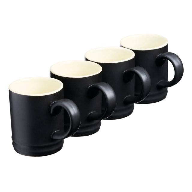 Cooks Professional 4 Piece Espresso Cup Set | Matt Black