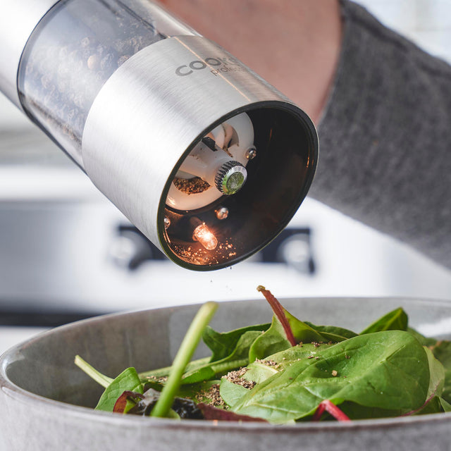 Cooks Professional Electric Salt and Pepper Mill Set | Stainless Steel