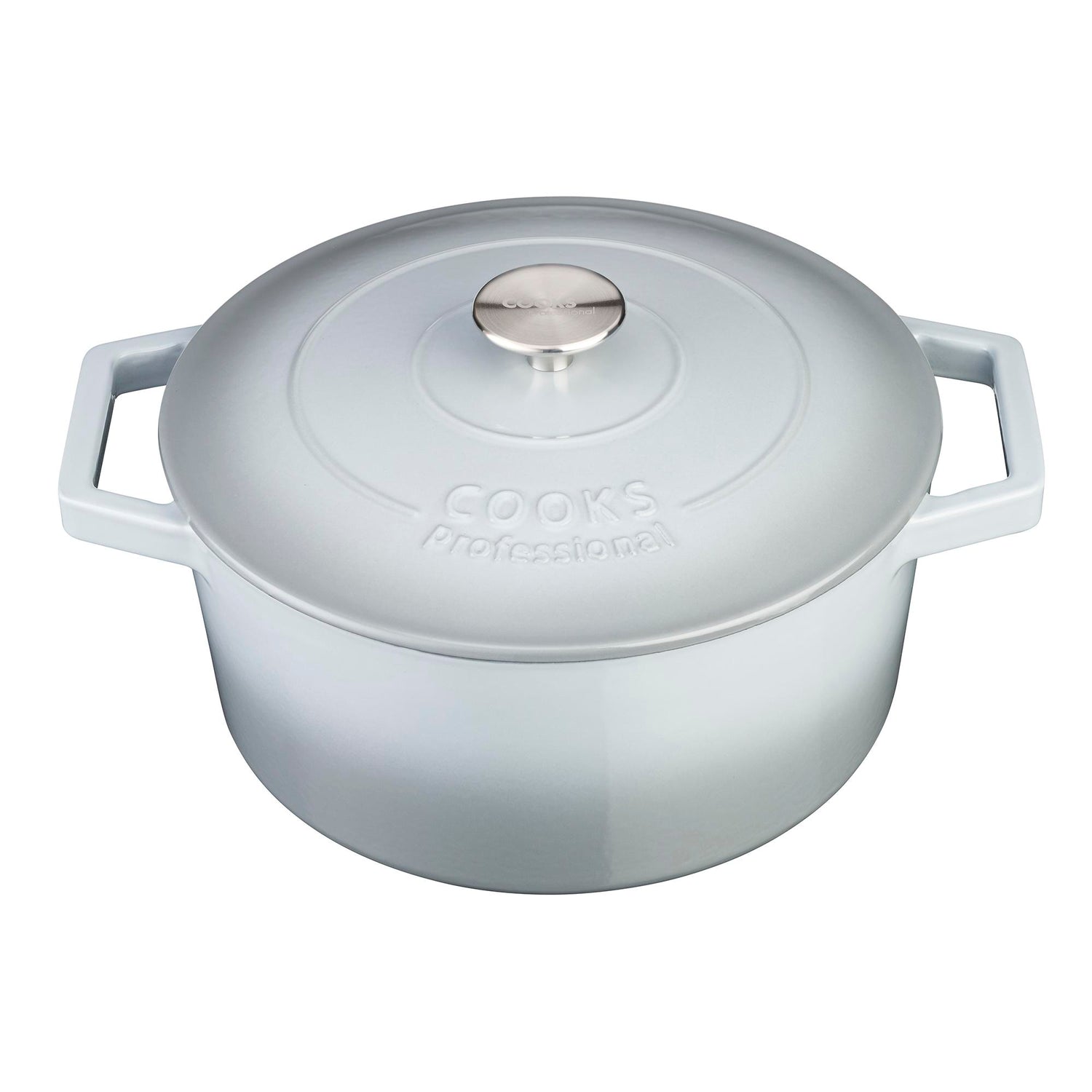 Cooks Professional 26cm Cast Iron Casserole | Graduated Grey