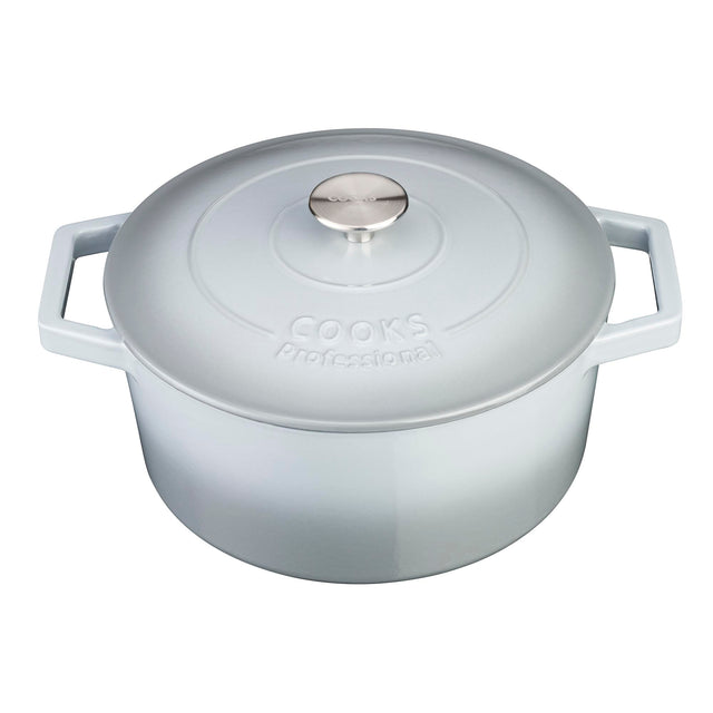 Cooks Professional 26cm Cast Iron Casserole | Graduated Grey