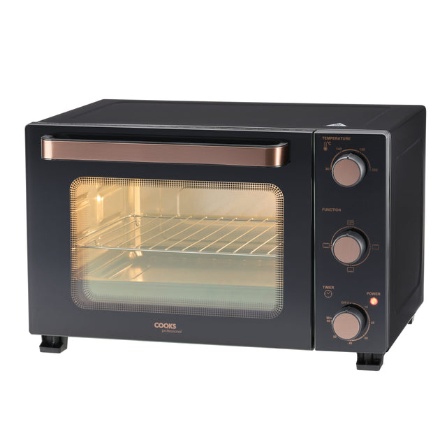 Cooks Professional 28L Mini Oven | Black / Copper