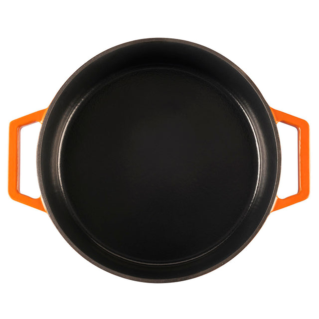 Cooks Professional 28cm Shallow Cast Iron Casserole | Graduated Orange