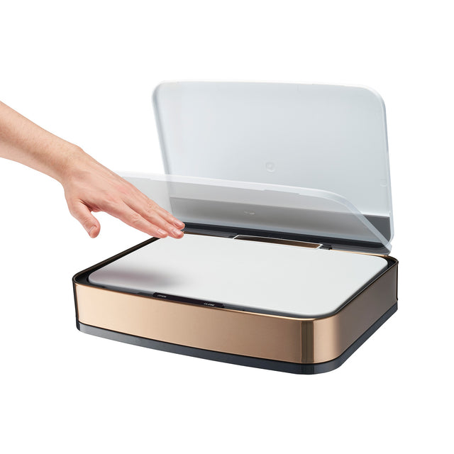 Cooks Professional Sensor Recycling Bin Lid for 75L | White / Copper