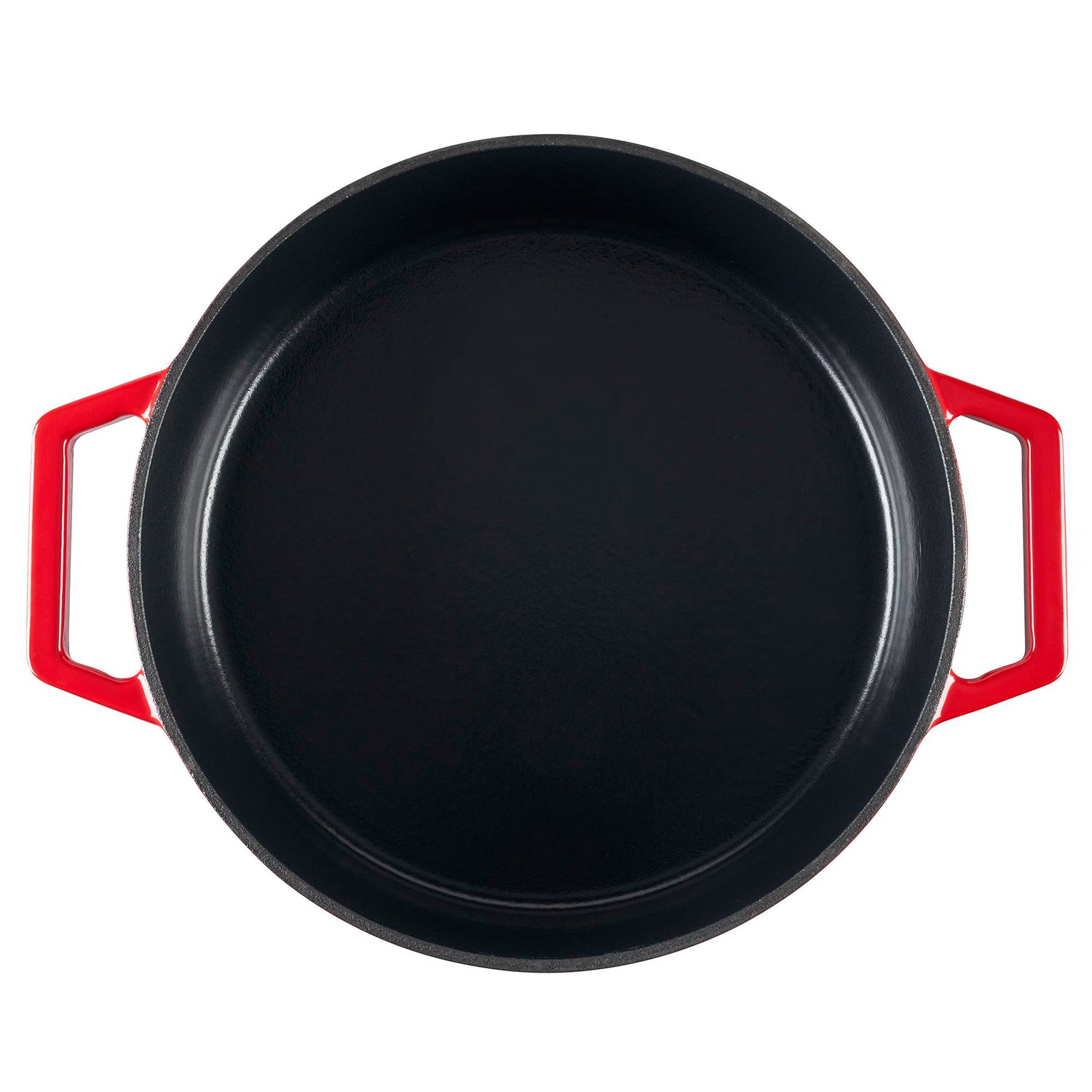 Cooks Professional 28cm Shallow Cast Iron Casserole | Graduated Red