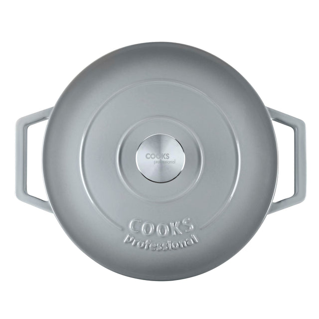 Cooks Professional 26cm Cast Iron Casserole | Graduated Grey