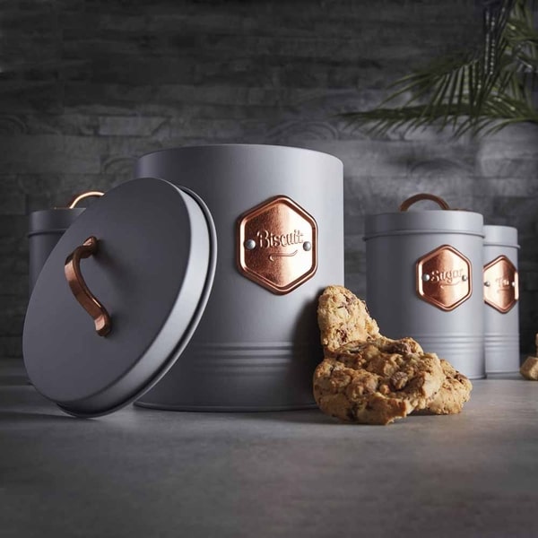 Cooks Professional 5 Piece Kitchen Storage Set | Grey / Copper