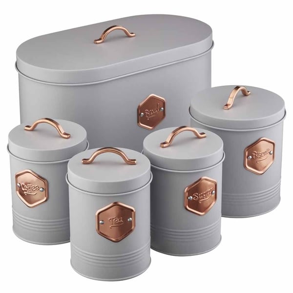 Cooks Professional 5 Piece Kitchen Storage Set | Grey / Copper