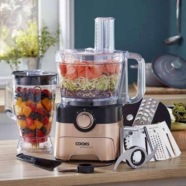 Cooks Professional Food Processor | Black / Rose Gold