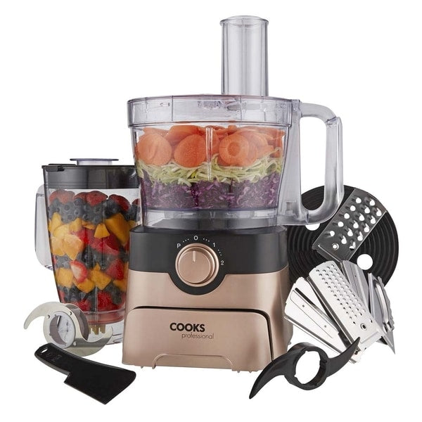 Cooks Professional Food Processor | Black / Rose Gold