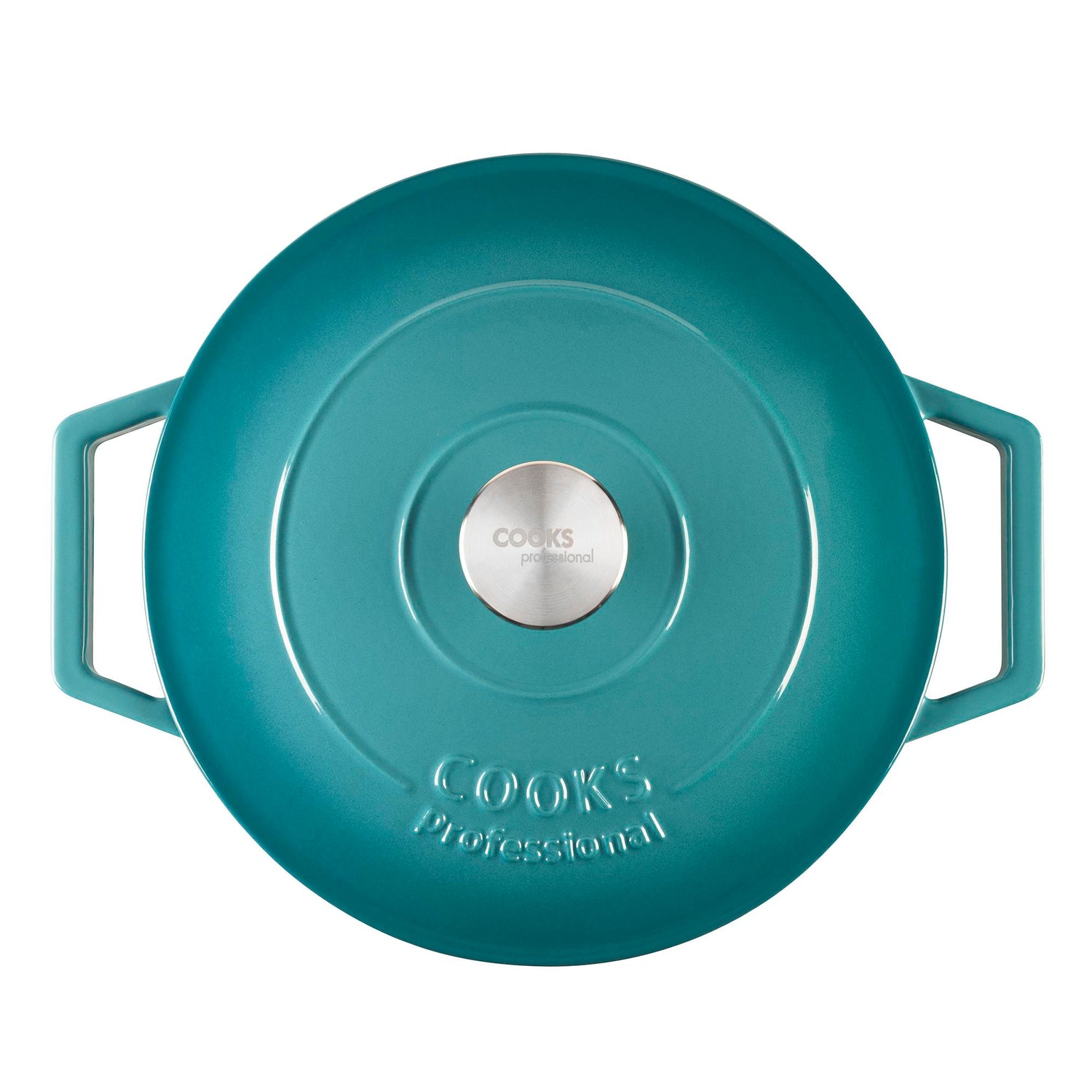 Cooks Professional 26cm Cast Iron Casserole | Graduated Teal
