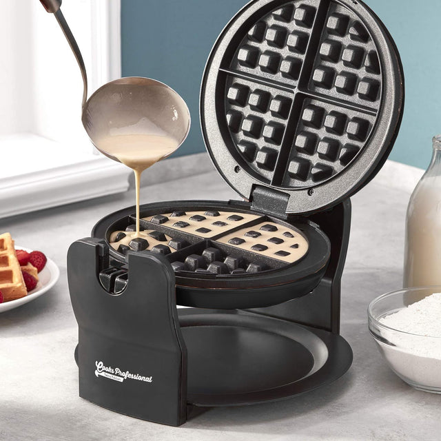 Cooks Professional Rotary Waffle Maker | Black
