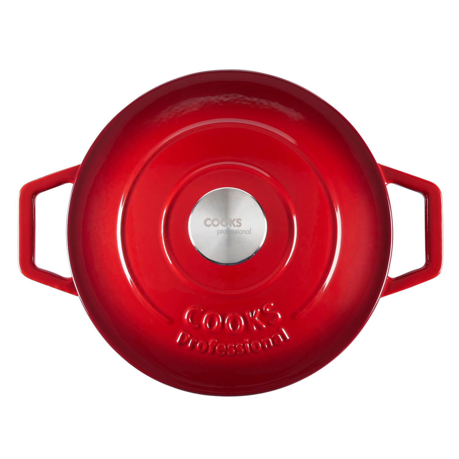 Cooks Professional 20cm Cast Iron Casserole | Graduated Red