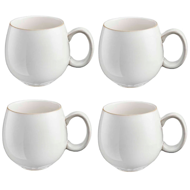 Cooks Professional Set of 4 Nordic Stoneware Mugs | 490ml | White