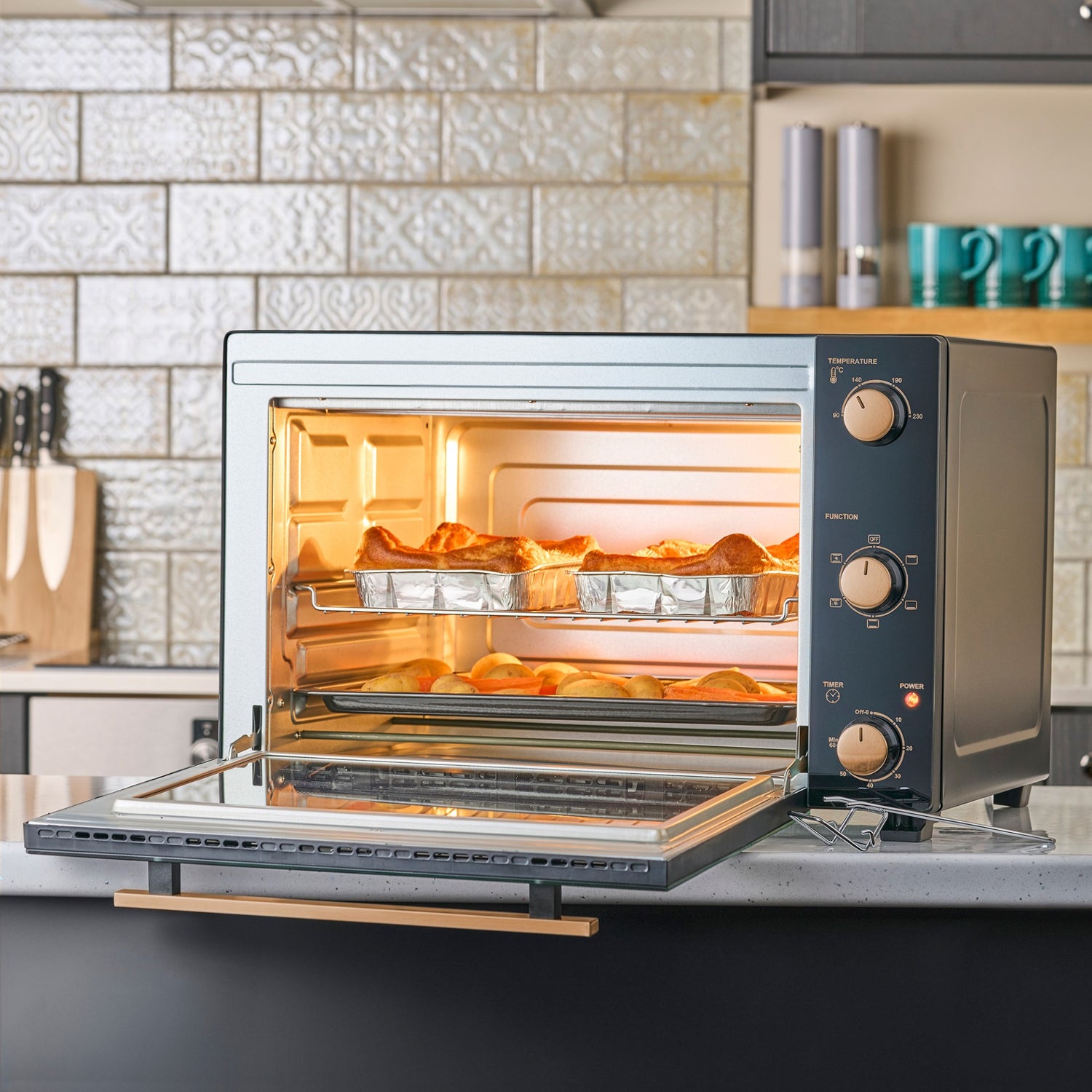 Cooks Professional 48L Mini Oven | Black / Copper