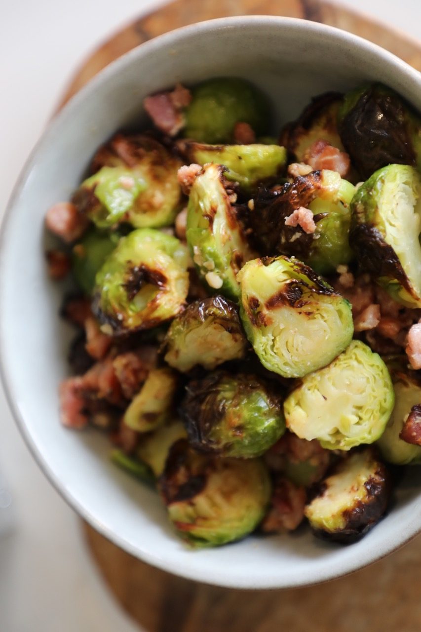 Air Fryer Bacon Brussel Sprouts
