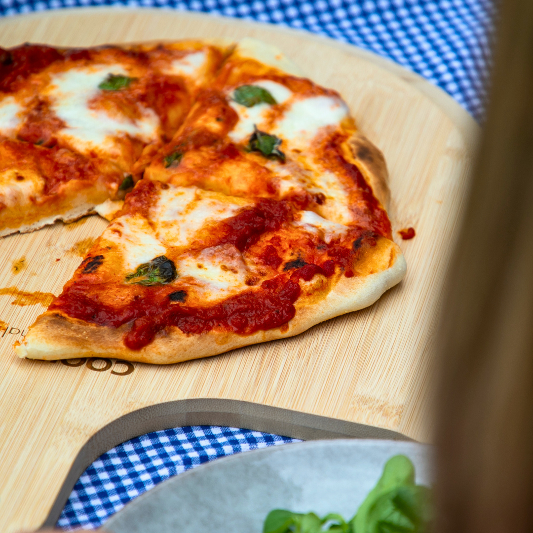Mozzarella and Basil Pizza - Stone Baked