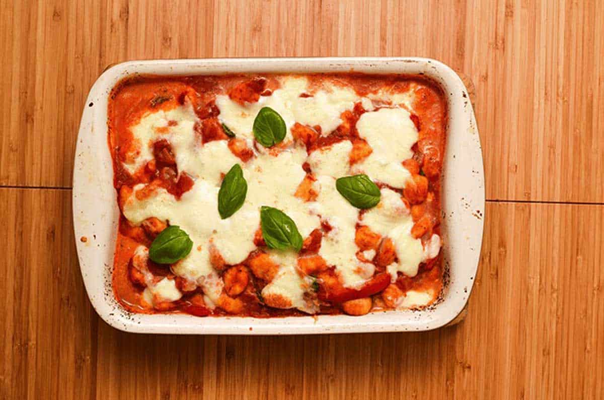 Chorizo & Mozzarella Gnocchi Bake