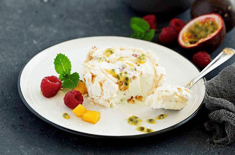 Mango & Passionfruit Meringue Roulade