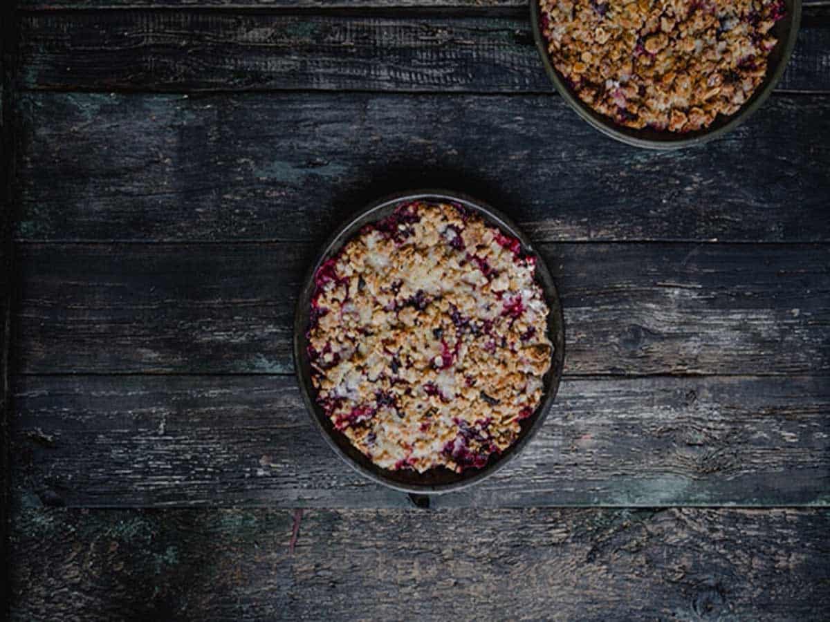 Rhubarb, Apple & Ginger Crumble