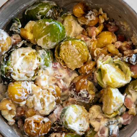 Air Fryer Brussels Sprouts & Chestnuts
