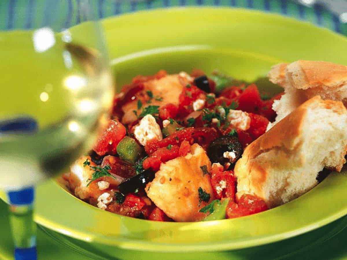 Cod Baked with Tomatoes and Feta