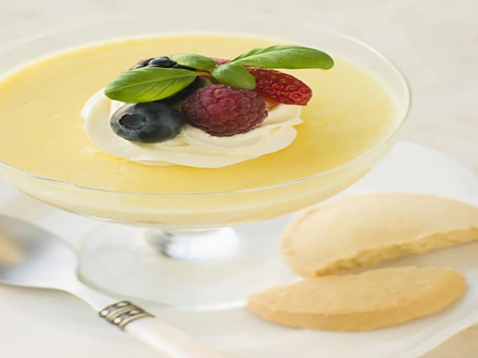 Lemon Posset with Almond Shortbread