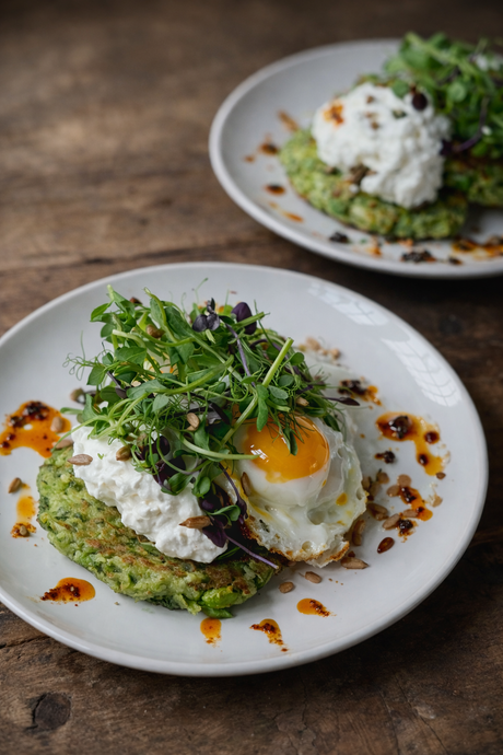 Herby Pea & Cottage Cheese Protein-Packed Pancakes